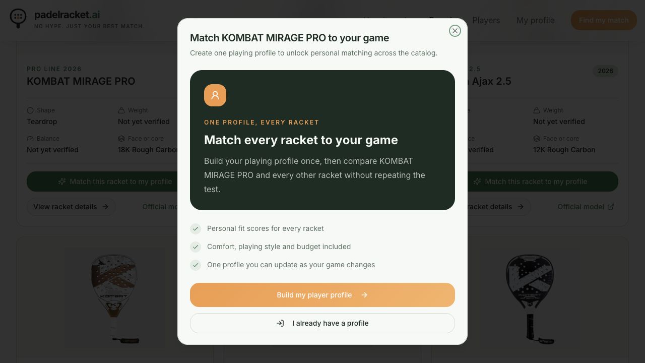 Persoonlijke match voor de Kombat Mirage Pro